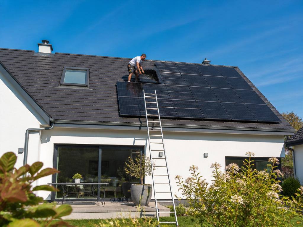 Installation de panneaux solaires sur toiture